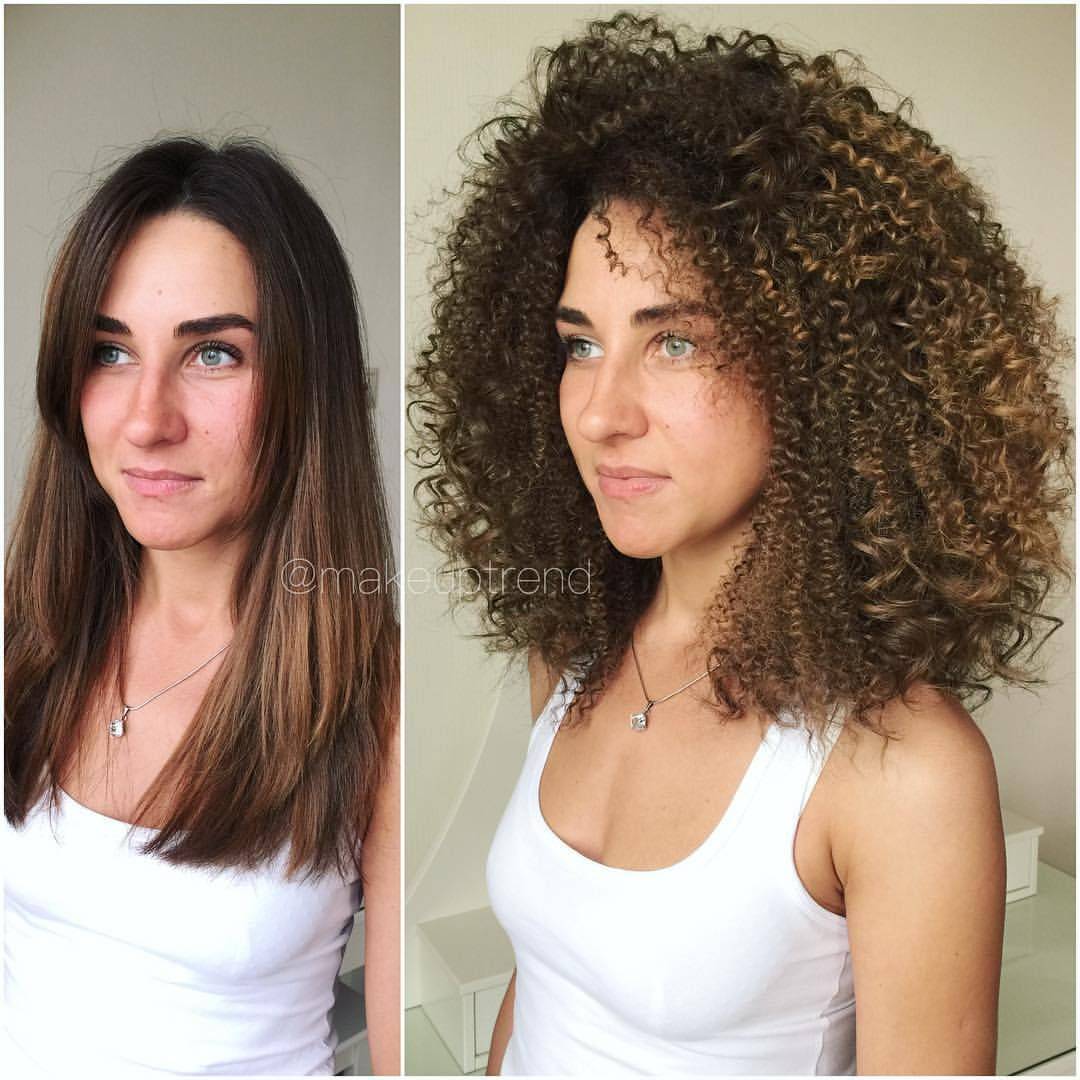 Химическая завивка волос до и после