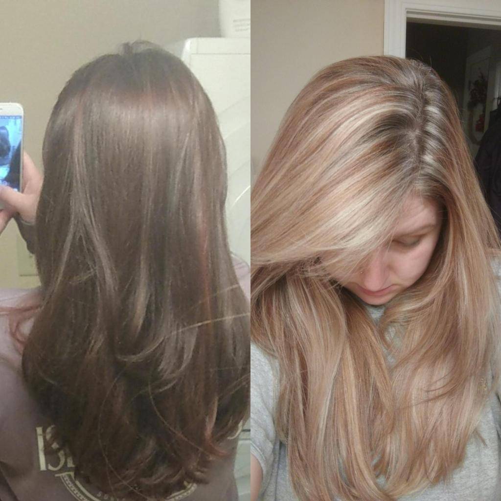 Блондирование волос фото до и после