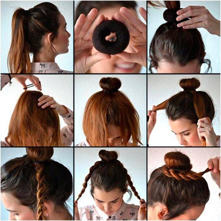 Как сделать шишку из волос