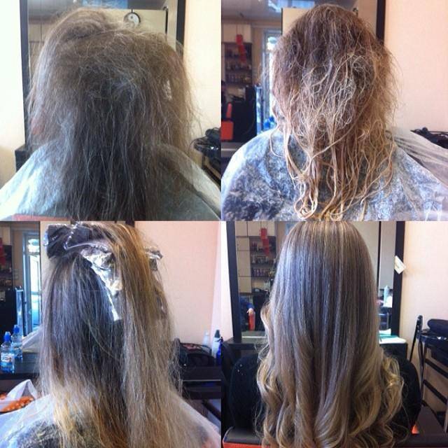 Делаем обратное мелирование на светлые волосы: фото до и после. потрясающий результат!