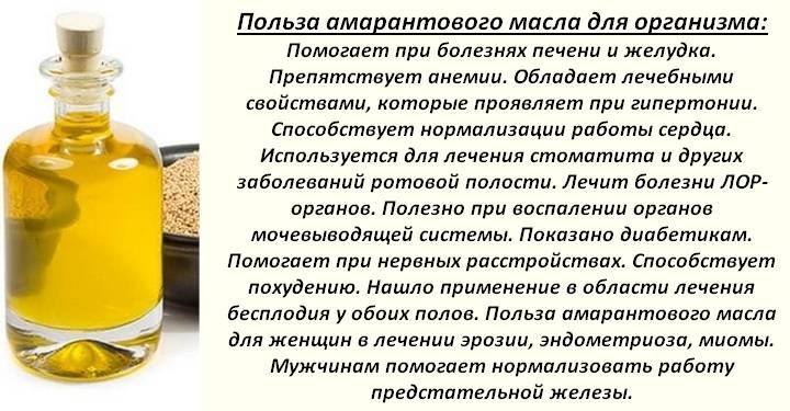 Амарантовое масло: полезные и лечебные свойства, применение и отзывы