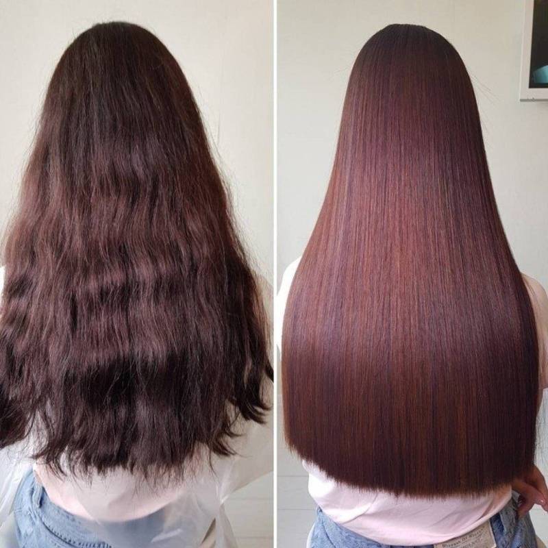 Фото нанопластики волос до и после
