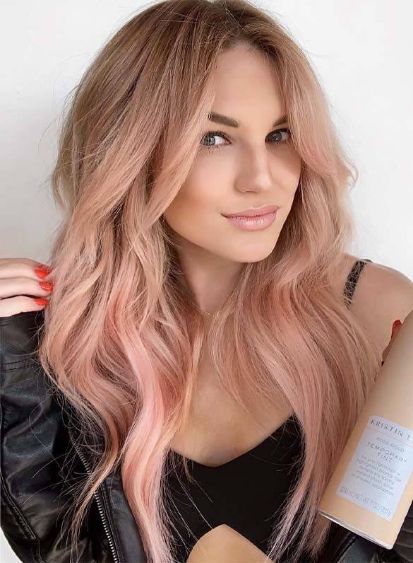 Розовый цвет волос: фото лучших оттенков