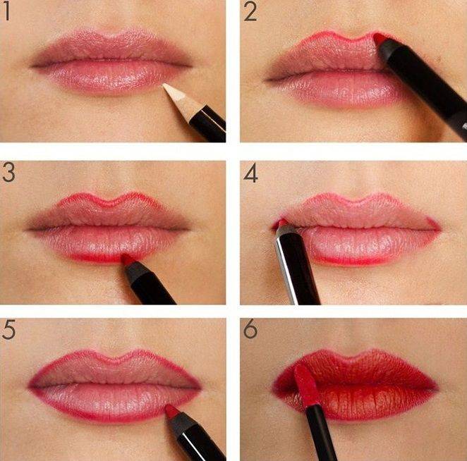 Как правильно красить губы красной помадой: инструкция, фото и видео