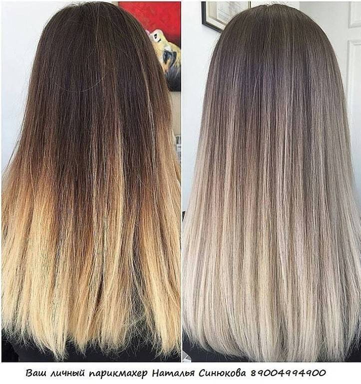 Окрашивание аиртач на темные волосы фото до и после
