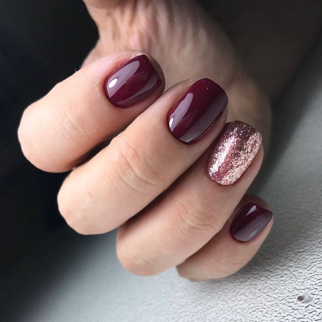 Маникюр цвета марсала - 57 фото идей дизайна ногтей