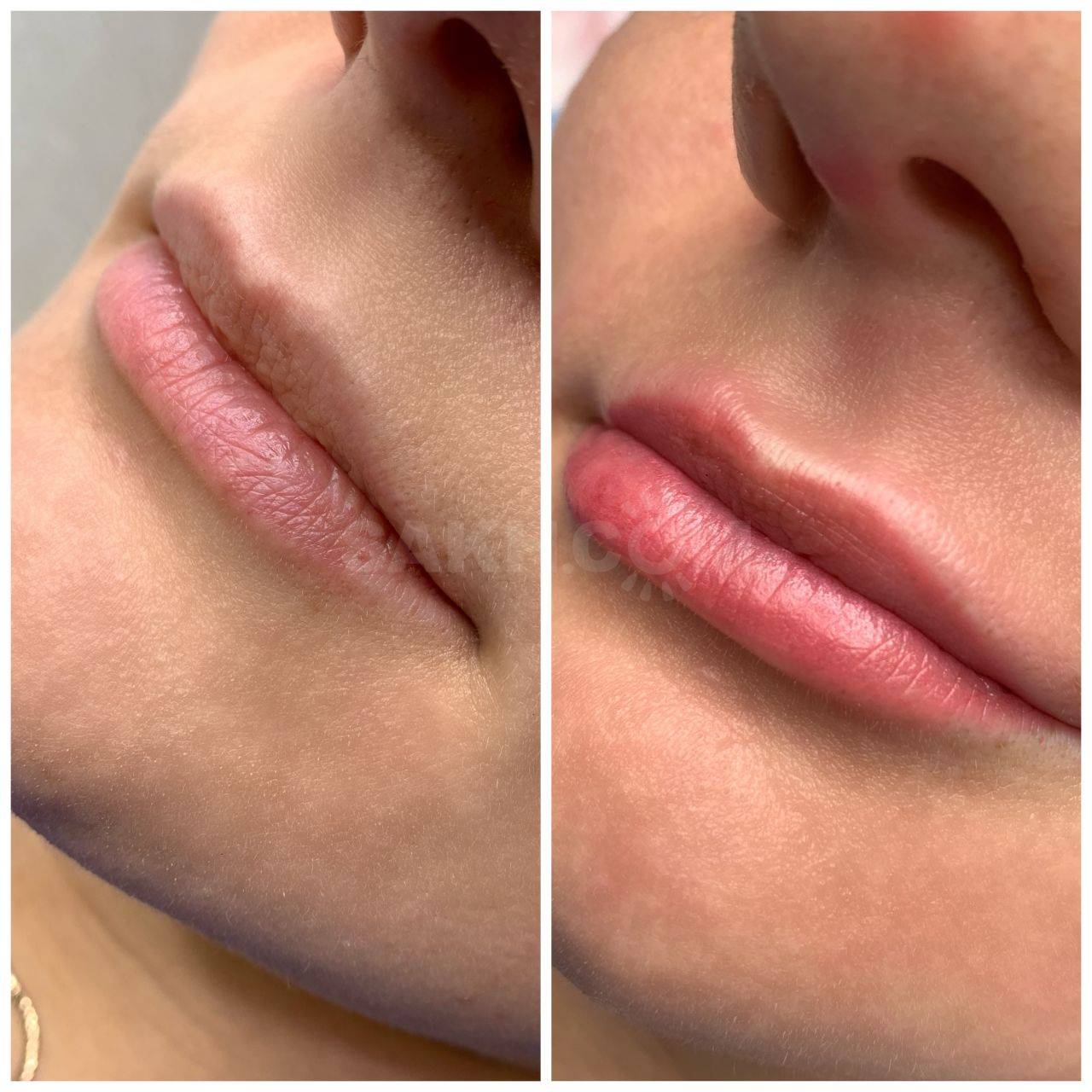 Акварельные губы до и после. Перманент губ контур с растушевкой. Татуаж губ с растушевкой. Пергаментный макияж губ. Красивый перманентный макияж губ.