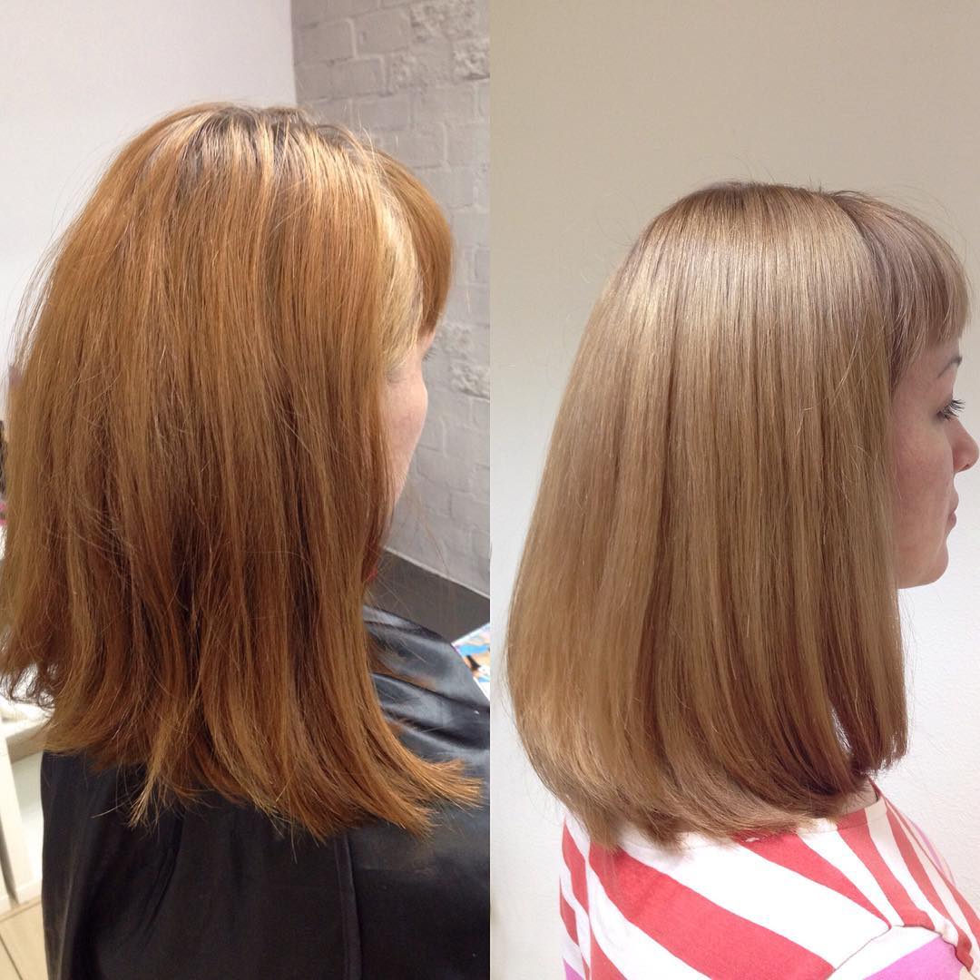 Мелирование частое на рыжие волосы фото до и после