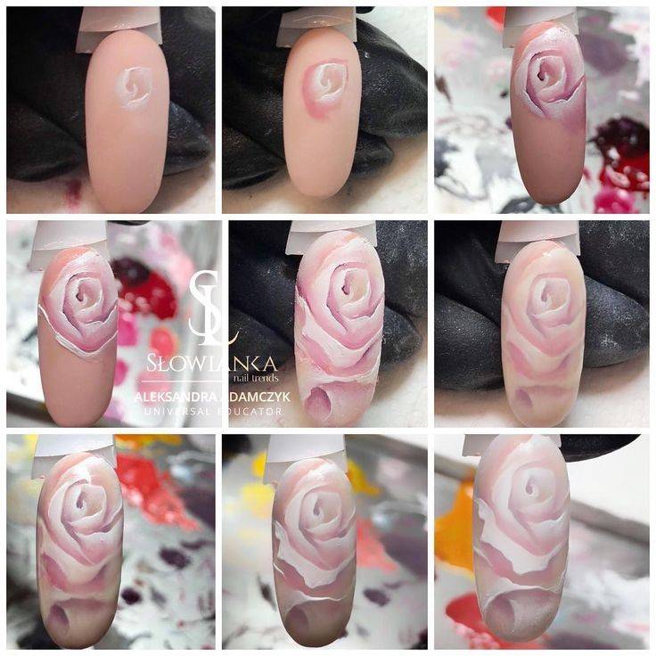 Маникюр с розами на ногтях: идеи, фото, как нарисовать акриловые, трафаретные и объемные розы на ногтях, как сделать френч с розами и мокрые розы на ногтях?