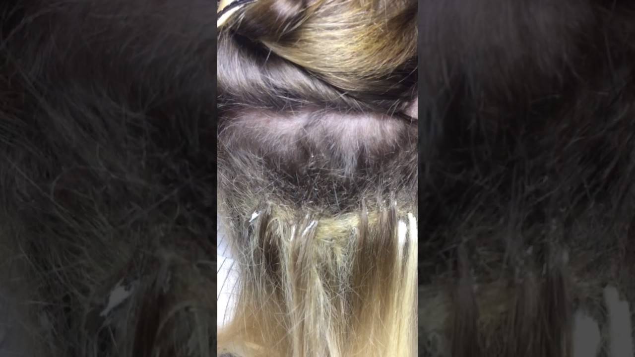 Наращивание волос фото после снятия