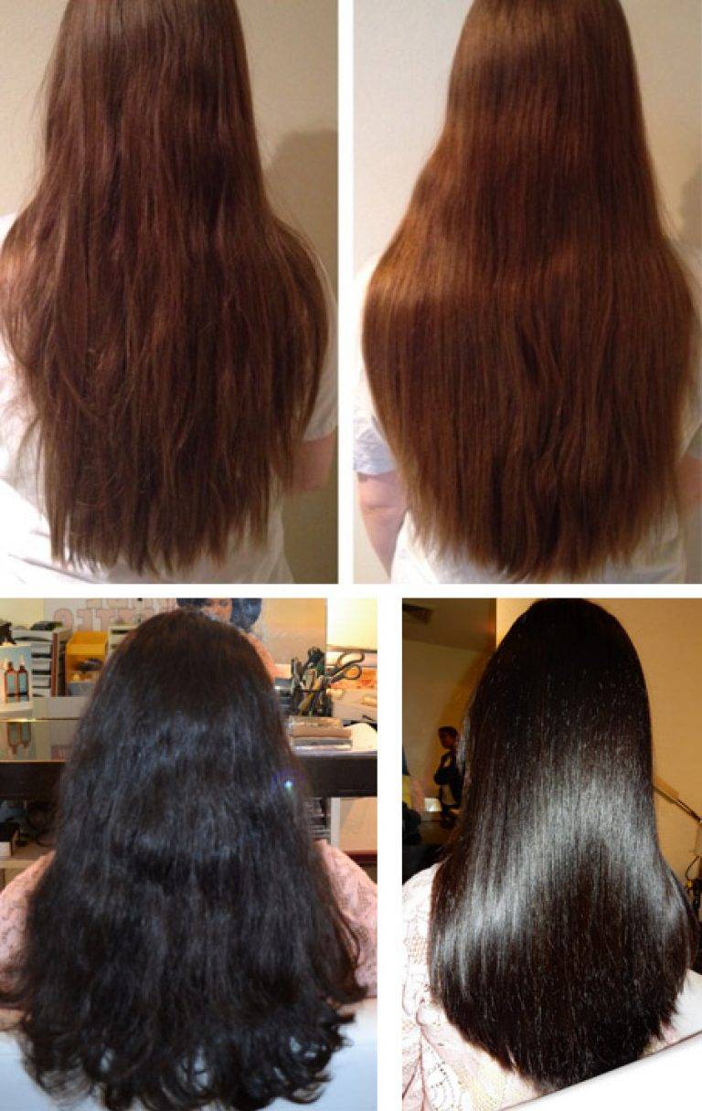 Волосы до и после масла для волос